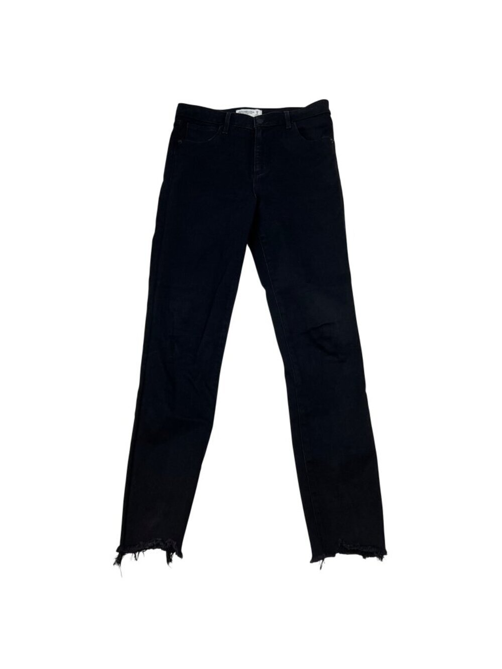 Abercrombie & Fitch Super Skinny Ankle Jeans Frayed Cuff Black Size 6L